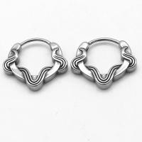 Huggie Hoop Korvakorut, 316 Stainless Steel, Vintage & Unisex, alkuperäinen väri, 15x15x2mm, Myymät Pair