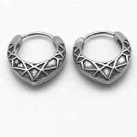 316 Cruach dhosmálta Huggie Hoop Earring, seanré & unisex & blacken, 17.20x15.60x5.20mm, Díolta De réir Péire