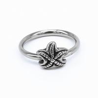 316 Stainless Steel Fingerring, Starfish, Vintage & Unisex & forskellig størrelse for valg, oprindelige farve, Solgt af PC