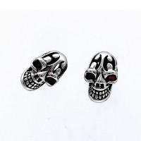 Stainless Steel Stud Øreringe, 316 Stainless Steel, Skull, Vintage & Unisex & sværte, 9.10x14.10x9.60mm, Solgt af par