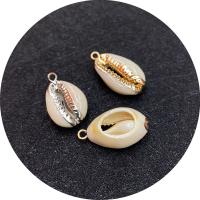 Bhlaosc Pendants, Shell, le Prás, Shell, plátáilte, DIY, dathanna níos mó le haghaidh rogha, 12x18mm, Díolta De réir PC