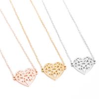 Stainless Steel Jewelry Necklace 304 Stainless Steel Heart Vacuum Ion Plating fashion jewelry & for woman & hollow Length 45 cm Sold By PC