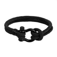 Titan Edelstahl Armband, Milan Cord, mit Titanstahl, Pistole schwarz plattiert, unisex & verschiedene Größen vorhanden, keine, verkauft von PC