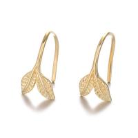 Sterling Silver Jewelry Earring, 925 Sterling Silver, Leaf, plátáilte, jewelry faisin & do bhean, dathanna níos mó le haghaidh rogha, 14x6.80mm, Díolta De réir Péire