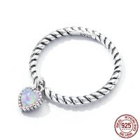 Sterling Silver Jewelry Finger Ring, 925 argento sterlina, with Opale, ossidazione, formato differente per scelta & per la donna, Venduto da PC