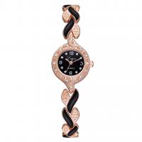 Montre bracelet de femmes, alliage de zinc, avec verre, bijoux de mode & pour femme & émail & avec strass, plus de couleurs à choisir, 205mm, Vendu par PC