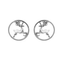 925 sterling silver Stud Earring, platina pläterad, för kvinna & ihålig, 9.30mm, Säljs av Par