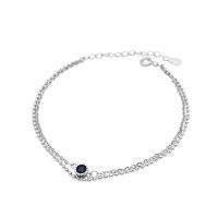 Circonio cúbico Micro Pave Pulsera Plata, Plata de ley 925, chapado en color de platina, Joyería & micro arcilla de zirconia cúbica & para mujer, 190mm, Vendido por UD