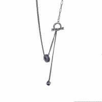 Kubieke Zircon Micro effenen Sterling zilveren ketting, 925 sterling zilver, mode sieraden & micro pave zirconia & voor vrouw, Lengte 55 cm, Verkocht door PC