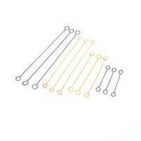 RVS Eyepins, 304 roestvrij staal, Stick, Galvanische beplating, Dubbele tip & DIY & machine polijsten & verschillende grootte voor keus, meer kleuren voor de keuze, Verkocht door PC