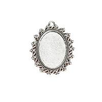 Zinc Alloy vedhæng Cabochon Setting, Oval, forgyldt, du kan DIY, flere farver til valg, nikkel, bly & cadmium fri, 25x18mm, Solgt af PC