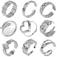 Titantium Steel Finger Ring, Titanium Steel, galvanizált, Állítható & egynemű & üreges, több színt a választás, Által értékesített PC