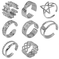 Titano plienas Cuff Finger Ring, padengtą, Reguliuojamas & unisex & tuščiaviduris, daugiau spalvų pasirinkimas, Pardavė PC