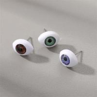 Pryskyřice náušnice, slitina zinku náušnice příspěvek, Evil Eye, pro ženy, více barev na výběr, 10mm, Prodáno By Pair