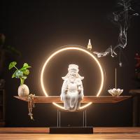 Backflow Incense Burner Porcelain handmade for home and office & durable & with LED light & multifunctional Sold By PC