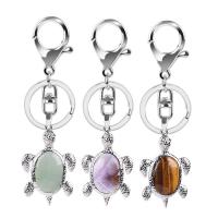 Bag Purse Charms Keyrings Keychains Zinc Alloy with Gemstone Turtle & Unisex nickel lead & cadmium free Sold By Strand