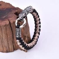 Cable de paracaídas Pulsera, con acero inoxidable 316, Serpiente, Joyería & longitud diferente para la opción & para hombre & ennegrezca, más colores para la opción, libre de níquel, plomo & cadmio, Vendido por UD