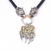 PU Leather Cord Necklace with 316 Stainless Steel Claw Vacuum Ion Plating fashion jewelry & for man & blacken Sold By PC