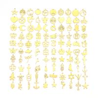 Roestvrij stalen sieraden Hangers, 304 roestvrij staal, gold plated, DIY, goud, 9.5-21x4.5-17x1mm, Gat:Ca 0.9-4mm, 100pC's/Bag, Verkocht door Bag