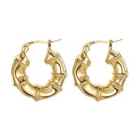 Messing Hoop Earring, guldfarve belagt, mode smykker & for kvinde, 25mm, Solgt af PC