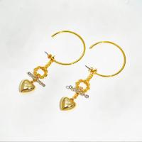 Messing oorhangers, gold plated, mode sieraden & voor vrouw, 80mm, Verkocht door pair