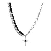 Jewelry Cruach dhosmálta muince, le Aicrileach, Cross, do bhean & le rhinestone, Fad Thart 17.3 Inse, Díolta De réir PC