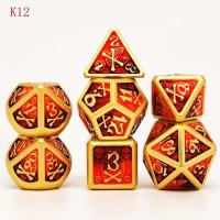 Zinc Alloy Dice, forgyldt, 7 stykker & med nummer mønster, flere farver til valg, nikkel, bly & cadmium fri, 14mm, 16x22mm, 20x16mm, 20mm, 20x23mm, 20x25mm, Solgt af sæt