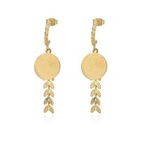 Stainless Steel Drop Earring 304 Stainless Steel gold color plated for woman Sold By Pair