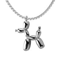 Collier d'acier titane, chien, Placage de couleur platine, styles différents pour le choix & pour femme, 32x42mm, Vendu par PC