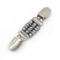 Zinc Alloy met Plastic Pearl, met strass, meer kleuren voor de keuze, 103x28mm, Verkocht door PC