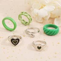 Zinklegering Ring Set, Zinc Alloy, 6 stuks & mode sieraden & uniseks & glazuur, nikkel, lood en cadmium vrij, Verkocht door Stel