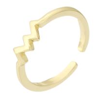 laiton Cuff Bague, Rond, Placage de couleur d'or, bijoux de mode & pour femme, doré, 2mm, Trou:Environ 1mm, Taille:7, 10PC/lot, Vendu par lot