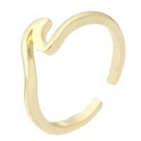 laiton Cuff Bague, Rond, Placage de couleur d'or, bijoux de mode & pour femme, doré, 2mm, Trou:Environ 1mm, Taille:7.5, 10PC/lot, Vendu par lot