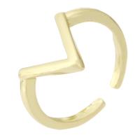 Messing Manschette Fingerring, rund, goldfarben plattiert, Modeschmuck & für Frau, goldfarben, 2mm, Bohrung:ca. 1mm, Größe:7, 10PCs/Menge, verkauft von Menge