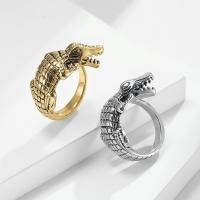 304 roestvrij staal Finger Ring, Krokodil, verschillende grootte voor keus & voor de mens, meer kleuren voor de keuze, 15mm, Verkocht door PC