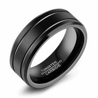 Acier de tungstène bague, normes différentes pour le choix & pour homme, noire, 8mm, Vendu par PC