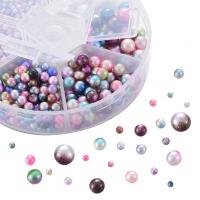 Perles en plastique ABS, avec Boîte en plastique, Rond, dégradé de couleur & DIY, plus de couleurs à choisir, 2.5/3/4/5/6/8mm, Environ 1253PC/boîte, Vendu par boîte