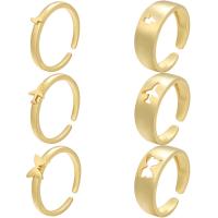 Brass Cuff Finger Ring plated Adjustable & for woman 20mm Sold By PC