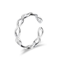 Messing Cuff fingerring, platin farve forgyldt, Justerbar & for kvinde & hule, Størrelse:6, Solgt af PC