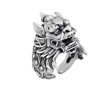 laiton Cuff Bague, Kirin, Placage, Réglable & imitation d'argent Thaïlandais & pour homme, Taille:7, Vendu par PC