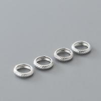 925 Sterling Silver Spacer Χάντρα, Λουκουμάς, DIY, ασήμι, 8x2mm, Εσωτερική διάμετρος:Περίπου 5.8mm, Sold Με PC