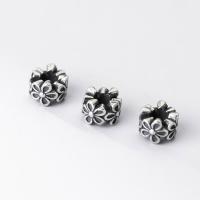 925 Sterling Silver Spacer Bead, plated, DIY & matt, silver, 8.50x6mm, Hål:Ca 3.7mm, Säljs av PC