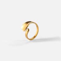 304 Nerūdijantis plienas Cuff Finger Ring, 18K paauksuotas, Reguliuojamas & moters, Pardavė PC