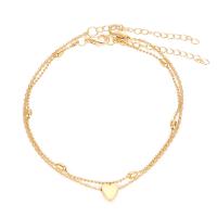 Sinc Alloy Anklet, le 1.97inch slabhra extender, plátáilte, Ciseal Dúbailte & jewelry faisin & unisex, dathanna níos mó le haghaidh rogha, nicil, luaidhe & caidmiam saor in aisce, Fad Thart 9.25 Inse, Díolta De réir PC