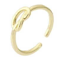 Messing Manchet Finger Ring, gold plated, mode sieraden & voor vrouw, gouden, 2mm, Maat:7, 10pC's/Lot, Verkocht door Lot