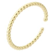 cobre Cuff Ring Finger, Roda, cromado de cor dourada, joias de moda & para mulher, dourado, 2mm, tamanho:7, 10PCs/Lot, vendido por Lot