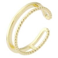 Messing Manchet Finger Ring, Ronde, gold plated, mode sieraden & voor vrouw, gouden, 4.50mm, Maat:7.5, 10pC's/Lot, Verkocht door Lot