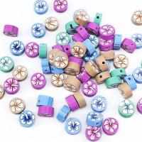 Polymer Clay Beads Flat Round DIY mixed colors 10mm Approx Sold By Bag