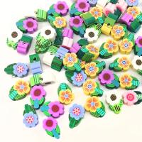 Abalorios de FIMO, Arcilla polimero, Flor, Bricolaje, color mixto, 10mm, aproximado 100PCs/Bolsa, Vendido por Bolsa