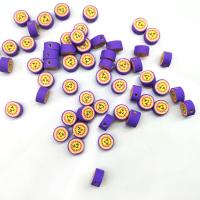 Polymer lerperler, Polymer Clay, Flad Rund, du kan DIY, blandede farver, 10mm, Ca. 50pc'er/Bag, Solgt af Bag